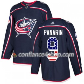 Adidas Maillot de Hockey Blue Jackets Artemi Panarin 9 2017-2018 Bleu Marine USA Flag Fashion Authentic - Homme
